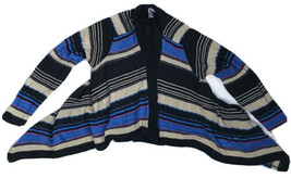 Alya Pointelle Striped Drapey Open Cardigan Sweater Size Medium Boho USA... - £7.78 GBP