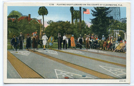 Playing Shuffleboard Clearwater Florida 1920s postcard - $6.39