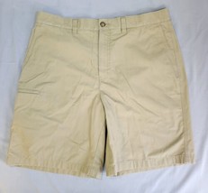 LL Bean Mens Shorts Chino Natural Fit Beige Tan Size 35 Flat Front Golf ... - £11.17 GBP