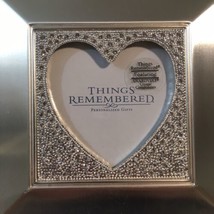 THINGS REMEMBERED Square Pave Heart Picture Frame ~ 552600 ~ Rhinestones!￼ - £18.38 GBP