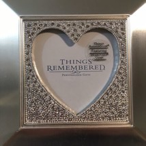 THINGS REMEMBERED Square Pave Heart Picture Frame ~ 552600 ~ Rhinestones!￼ - £18.03 GBP