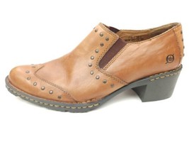 Womens BOC Born Concept Brown Leather Low Studded Western Boots Size 7.5 M - £31.38 GBP