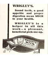 1923 Wrigley&#39;s Chewing Gum Advertisement Digestion Ephemera Candy 4 x 2.25&quot; - $27.41 CAD