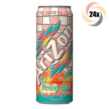 Full Case 24x Cans Arizona Iced Tea With Peach Flavor Juice 23oz Fast Shipping! - £66.20 GBP