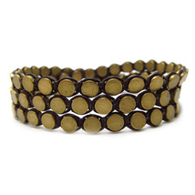 Tribal Honey Shine Round Brass Metal Cotton Rope Bracelet - £12.58 GBP