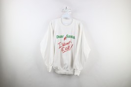 Vtg 90s Womens XL Spell Out Christmas Dear Santa I Want It All Sweatshirt USA - £28.09 GBP