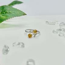 Stonelry Golden Rutilated Quartz Ring - Double Gemstone Bypass Ring - $45.00