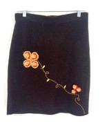 Willi Smith Pencil Skirt Womens Size 8 Brown Wool Floral Embroidery Dres... - $13.08 CAD