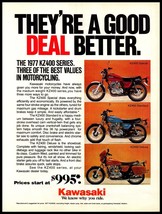 1977 Magazine Motorcycle Print Ad - Kawasaki KZ400 Special, Standard, De... - $9.89