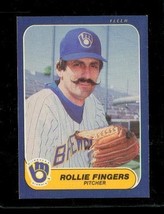 Vintage 1986 Fleer Baseball Trading Card #486 Rollie Fingers Milwaukee Brewers - £7.76 GBP