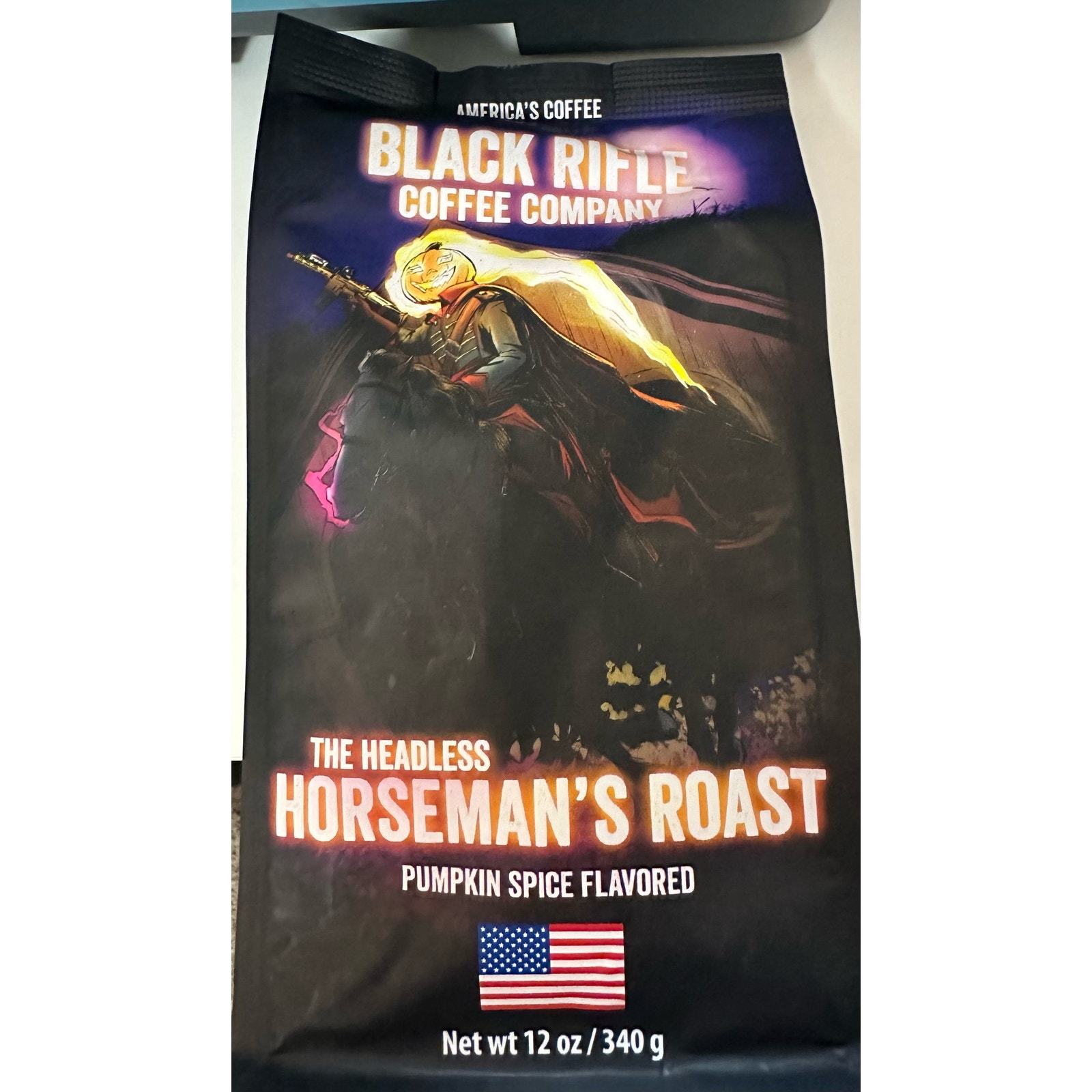 Black Rifle Coffee Headless Horseman Pumpkin Spice Medium Roast Ground 12 OZ Bag