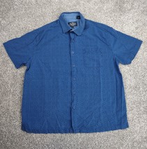 Nat Nast Shirt Mens Large Blue Luxury Originals Silk Button Up Geometric Pattern - £9.50 GBP