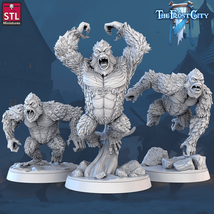 3D Printed STL Miniatures The Frost City White Gorillas 28 - 32mm War Gaming D&amp;D - £8.80 GBP+