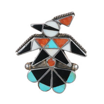 c1950 Zuni sterling channel inlay thunderbird pin - $254.68