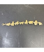 Vintage UltraCraft Cat Charm Bracelet 8” Brass Tone Linked Cats Jewelry - $58.40 CAD