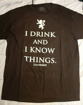 Game of Thrones GOT &quot;I Drink &amp; I Know Things&quot; Mens XL Black Shirt New NO TAGS - £11.02 GBP