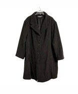 Kenneth Cole Reaction Wool Blend Overcoat Plus Size 24 Dark Brown Classi... - $55.53 CAD