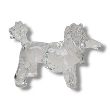 Blown Art Glass Poodle Dog Clear Avant Garde Dog Puppy Figurine Paperwei... - $59.40