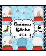 Christmas Globe Vol. 4-Digital Clipart-Gift Tag-Snow-T Shirt-Scrapbook-J... - $37.50 MXN