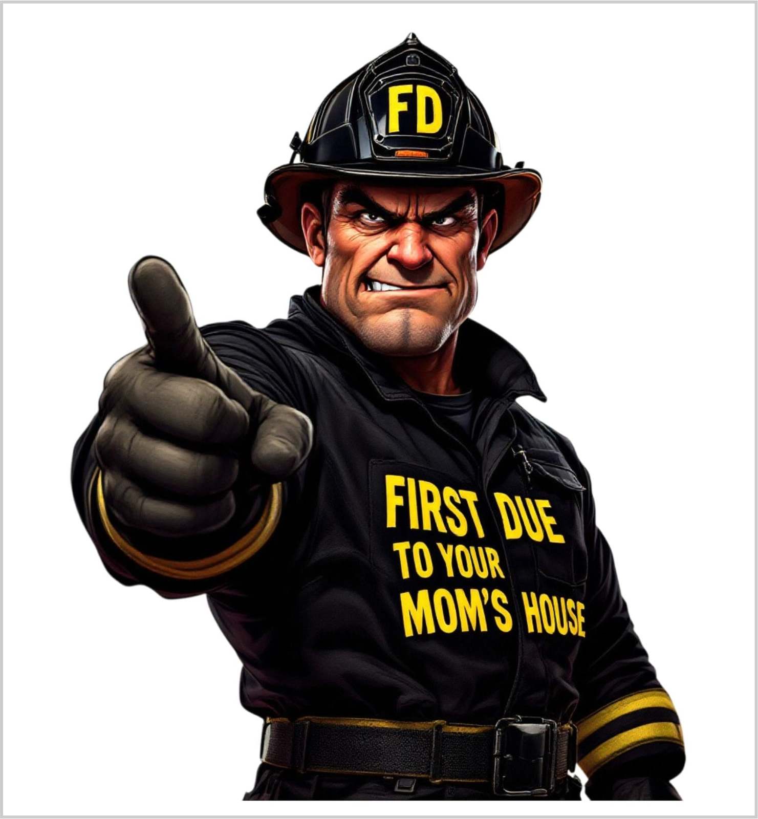 Firefighter Decal Sticker First due to your mom&#39;s house Version 1 AI Gen... - $3.95+