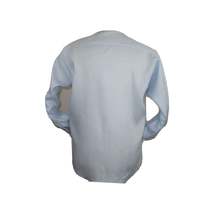 Mens 100% Linen Summer Shirt J.Valintin Turkey-Usa High Collar OBR78-09 Blue image 7