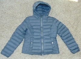 Abercrombie Jacket Puffer Gray Hooded Winter Coat Women&#39;s-size M - $36.63