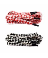 Houndstooth Thick SB Flat Laces For Dunk SB Black / Red Pied-de-poule Ha... - $237.62 MXN