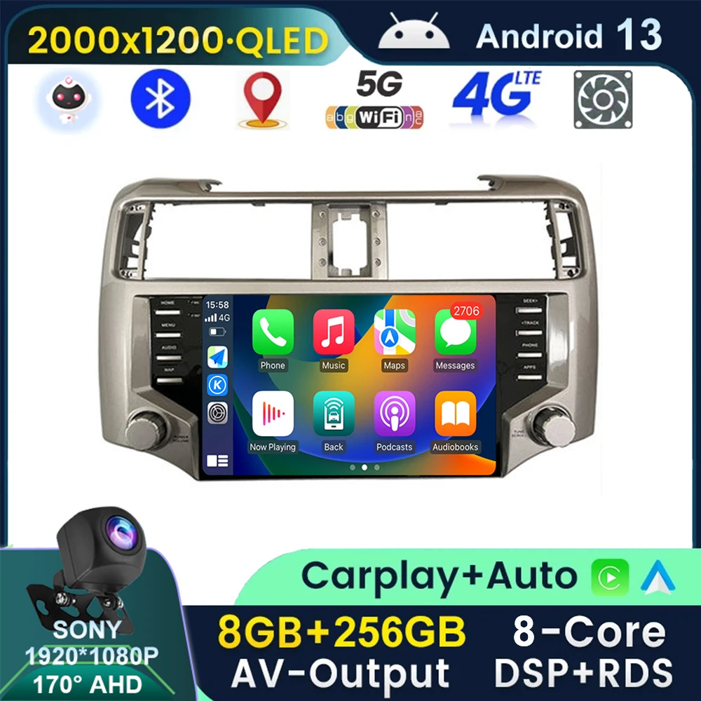 2Din Android 13 Car Radio For Toyota 4Runner 4Runner 2014 - 2023 Multimedia - £199.61 GBP+