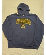 Gildan Heavyweight Mens Navy Hoodie Warriors Graphic Pullover Sweatshirt  - $18.01 CAD