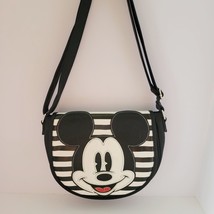 Disney Parks Boutique Mickey Mouse Shoulder Handbag Black White Faux Leather - $34.90