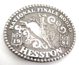 Hesston National Finals Rodeo 1984 Belt Buckle Fred Fellows 2nd Annivers... - $9.40