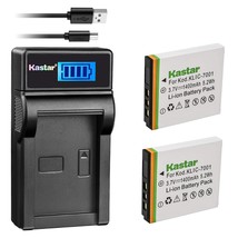 Kastar Battery (X2) &amp; LCD Slim USB Charger for Kodak KLIC-7001, K7001 and Kodak  - £23.94 GBP