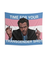 Dr. House Trans Flag tapestry, vibrant LGBTQ+ wall hanging for home decor - $23.56 - $50.27