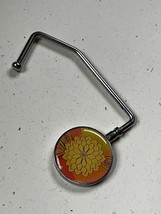 SIlvertone w Orange &amp; Yellow Mum Flower Portable Purse Holder for Table ... - £7.41 GBP