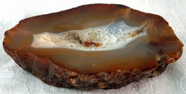 Lovely Polished Agate with Crystal Center Pin or Change Dish - £24.03 GBP