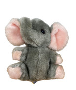 Vintage 1983 R Dakin 6&quot; Grey Elephant Stuffed Animal Plush Pink Ears Fel... - $10.14