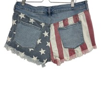 Mossimo shorts 16 womens high rise american flag patriotic distressed bo... - £10.89 GBP