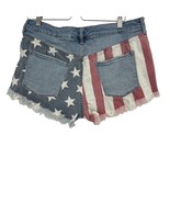 Mossimo shorts 16 womens high rise american flag patriotic distressed bo... - £10.89 GBP