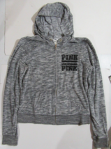 Victoria&#39;s Secret Pink Hoodie Hooded Sweatshirt Bling Sequins Embellishe... - $44.90