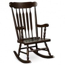 Rocking Chair with Solid Wooden Frame for Garden and Patio-Brown - Color... - £193.10 GBP