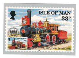 ISLE OF MAN 1992 Very Fine Post Card &quot;No. 119&quot; Union Pacific Railroad 1869 - £1.74 GBP