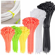 200 Pcs Assorted Neon Color Cable Zip Tie Nylon Wire Electrical Network Cord New - £13.54 GBP