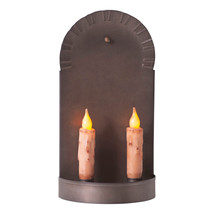 Colonial  Tin Wall Sconce 2-Light Colonial  Metal Taper Candle Holder - £30.40 GBP