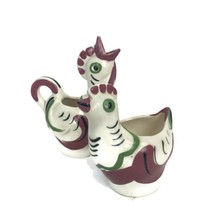 Vintage 1950s California Pottery Cleminson Rooster Creamer Hen Open Sugar Bowl  - £12.40 GBP