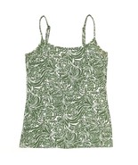 Ann Taylor LOFT cami top women S green white floral spaghetti strap soft... - £10.98 GBP