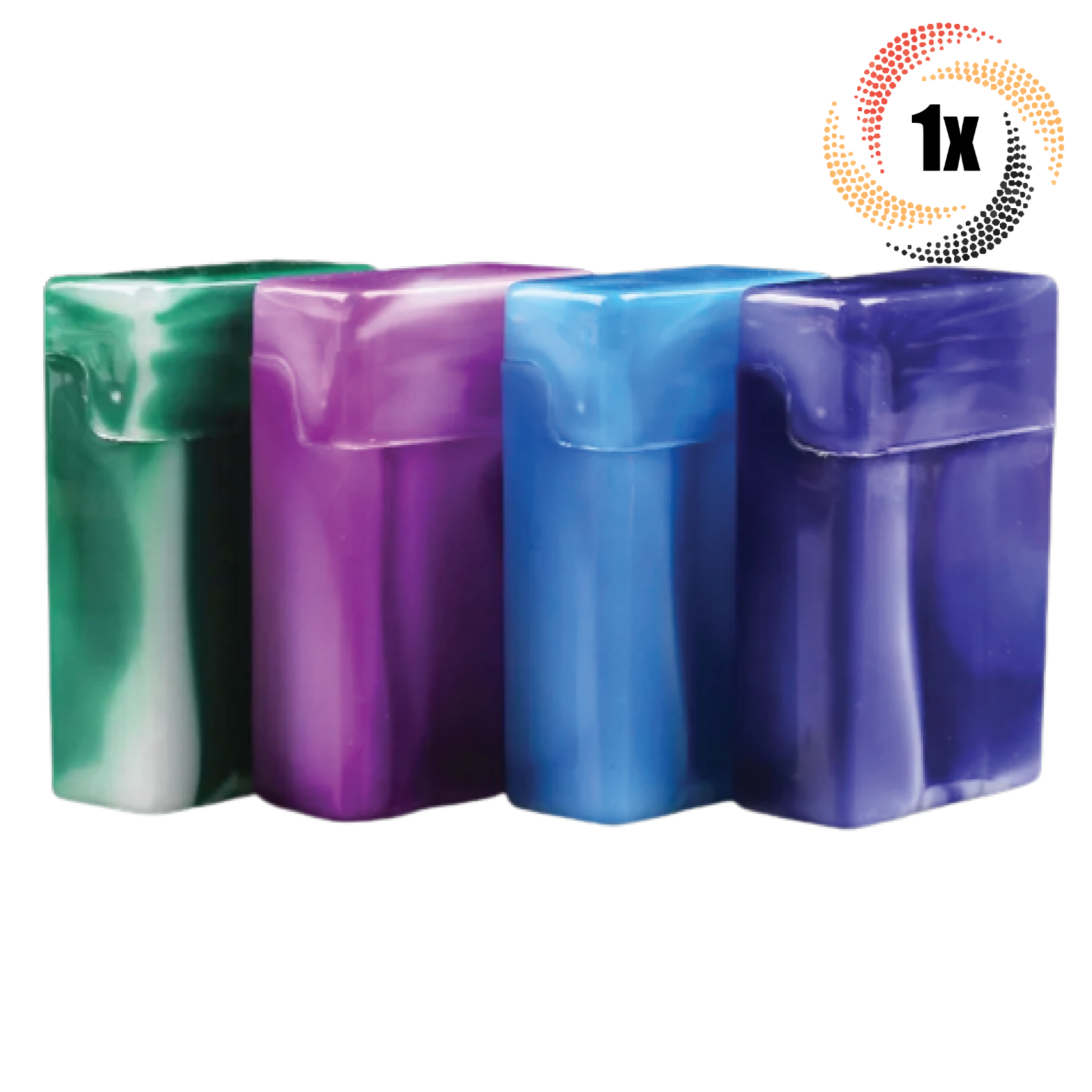 1x Cigarette Case Assorted Color Marble Plastic Portable Smoking King To... - $8.61