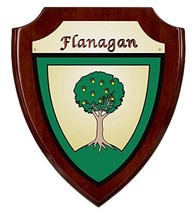 Flanagan Irish Coat of Arms Shield Plaque - Rosewood Finish - £33.67 GBP