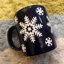 Waechtersbach Spain Ceramic Tea Coffee Mug Cup Snowflake Cobalt Blue Winter - £14.08 GBP