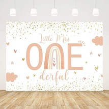 7X5Ft Boho Rainbow Happy 1St Birthday Party Backdrop Pink Girl Little Miss Onede - £29.60 GBP