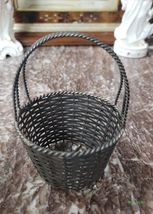 Vintage Silver Plated Wicker Style Metal Basket - $35.00